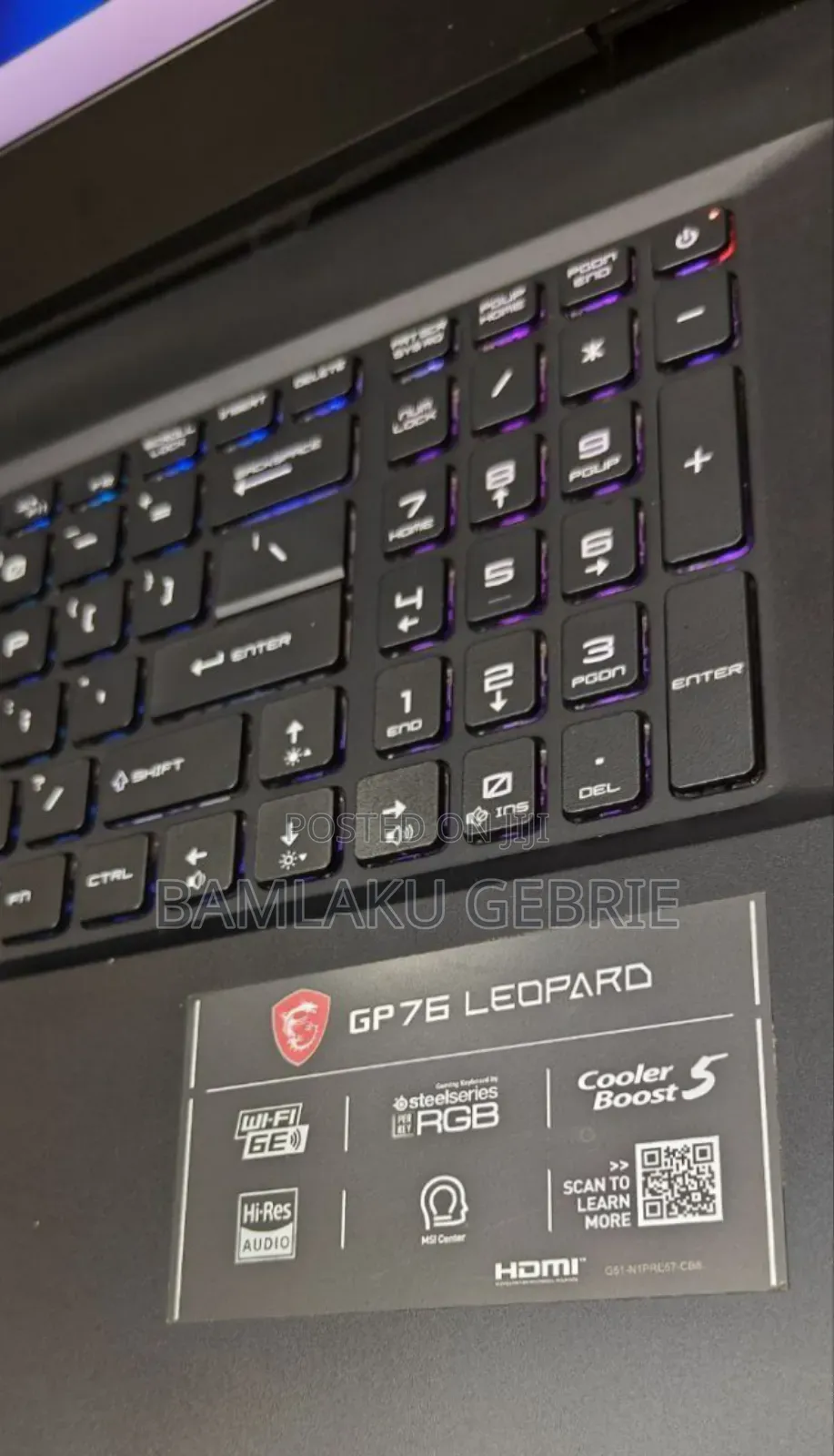 New Laptop MSI GP73 Leopard 8RE 16GB Intel Core I7 SSD 1T