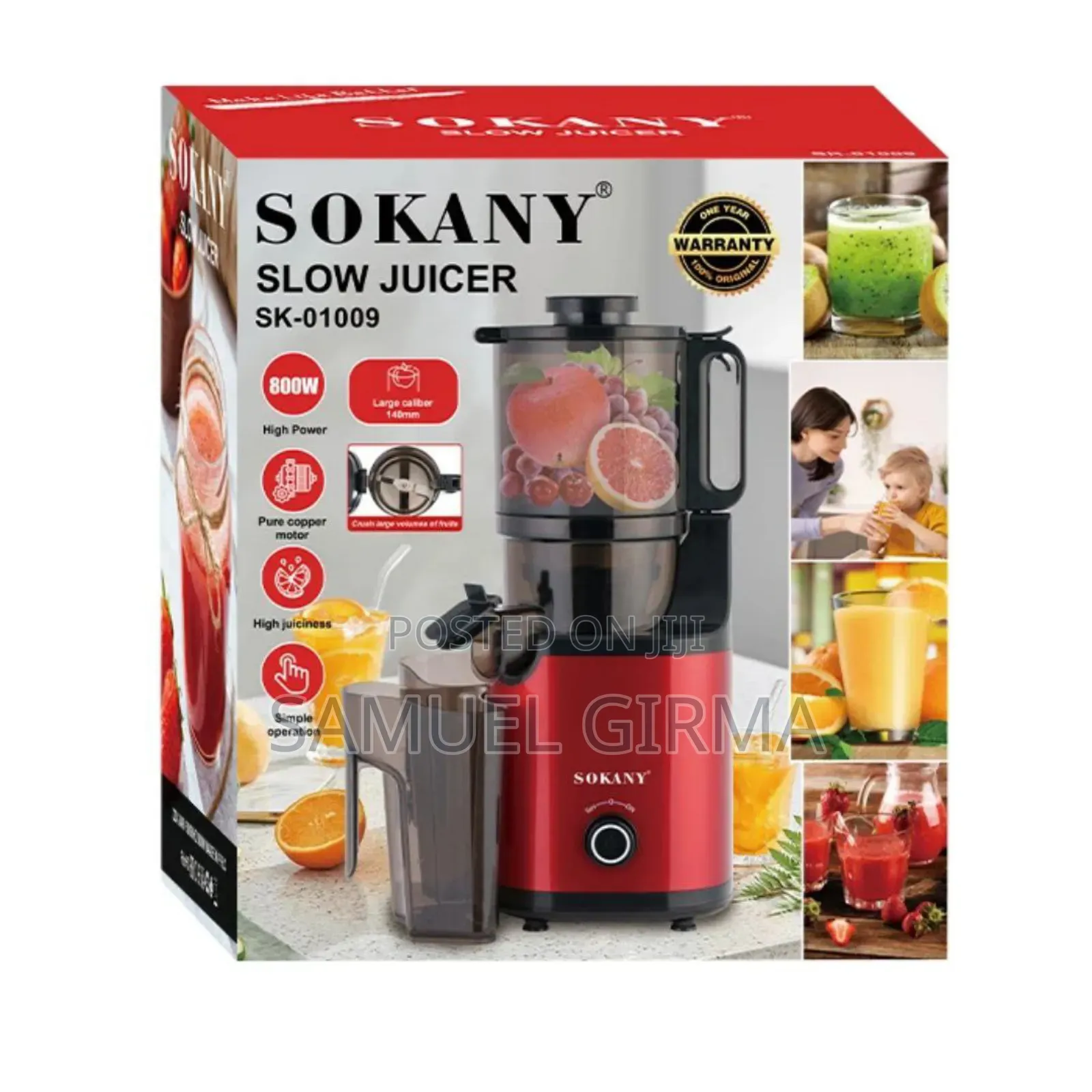  Sokany Juicer
 Easier to Cut Ingredients