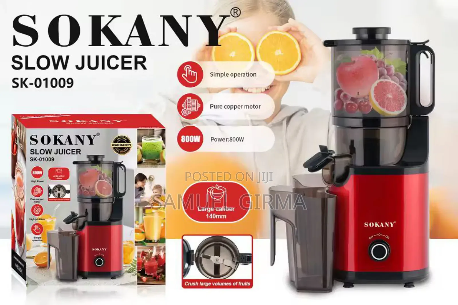  Sokany Juicer
 Easier to Cut Ingredients