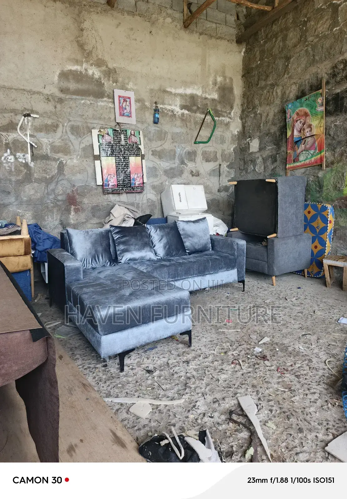 Broken Black Color Sofa