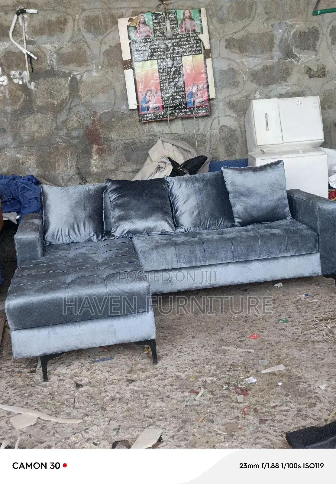 Broken Black Color Sofa