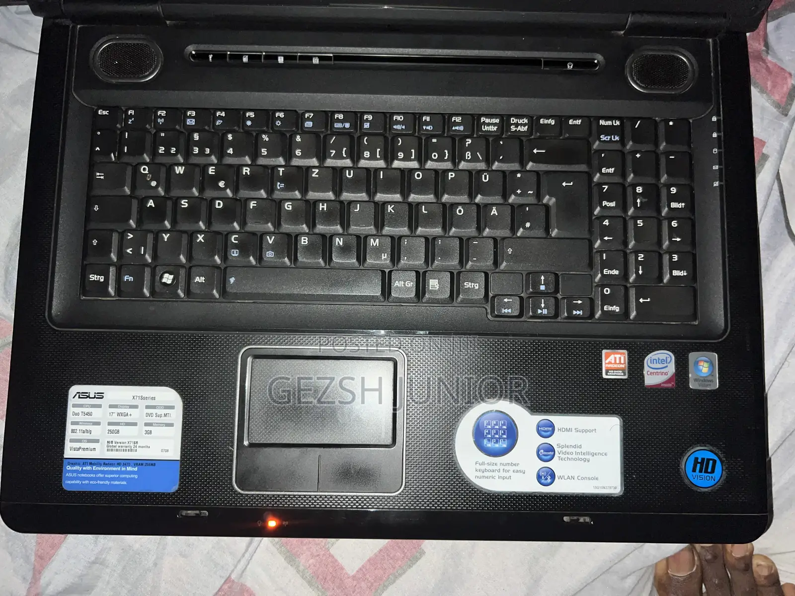 Laptop Asus X71SL 4GB Intel Core 2 Duo HDD 250GB