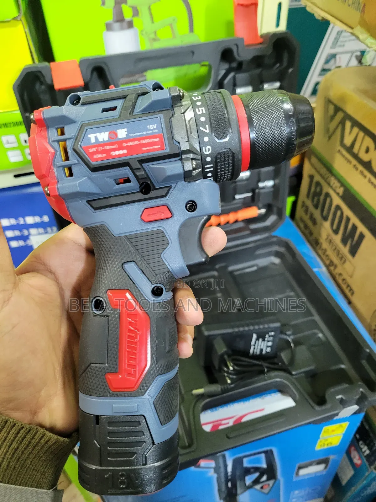 Good Drill Twolf Cordless Drill 18v With Full Accessories