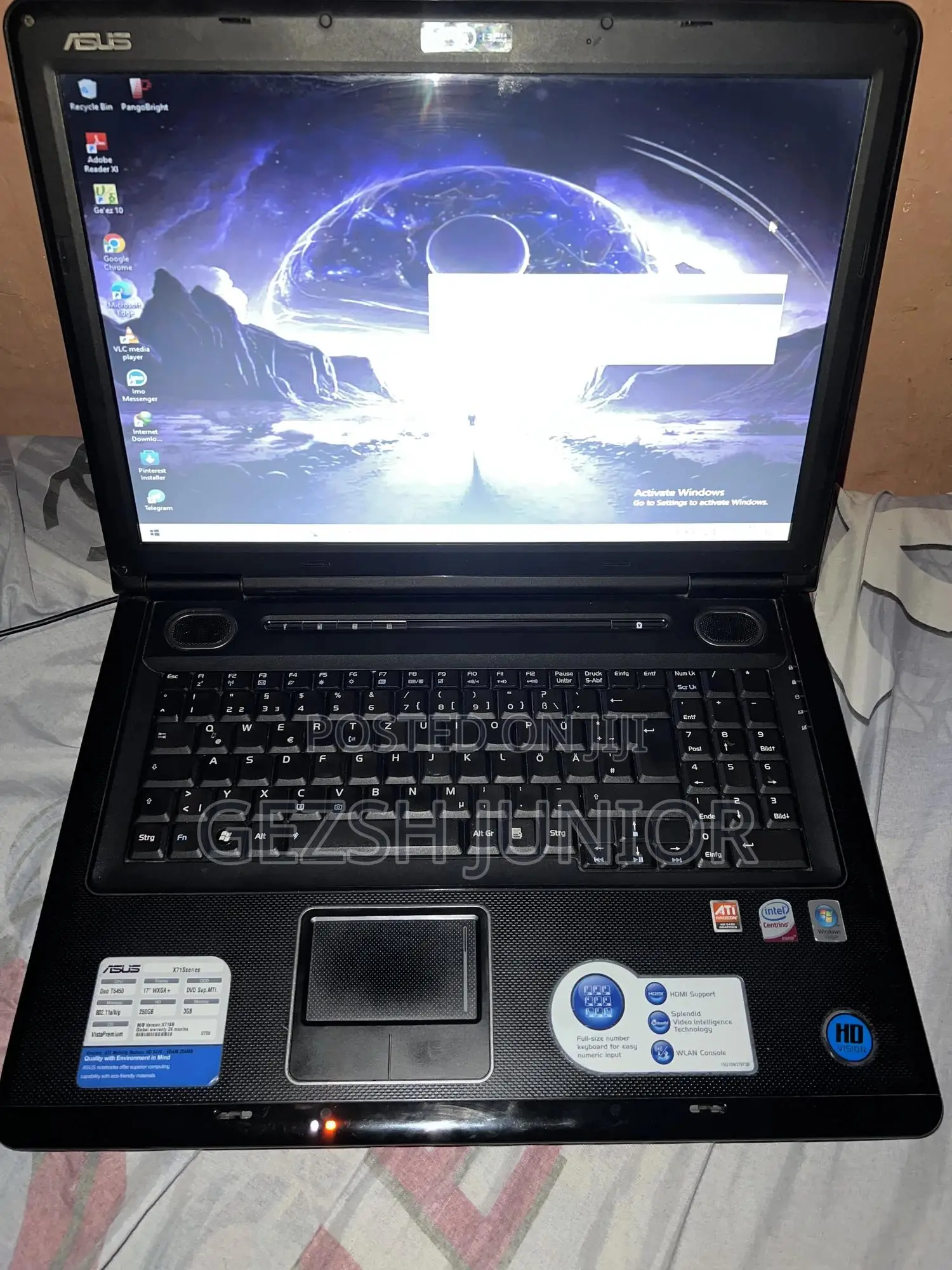 Laptop Asus X71SL 4GB Intel Core 2 Duo HDD 250GB