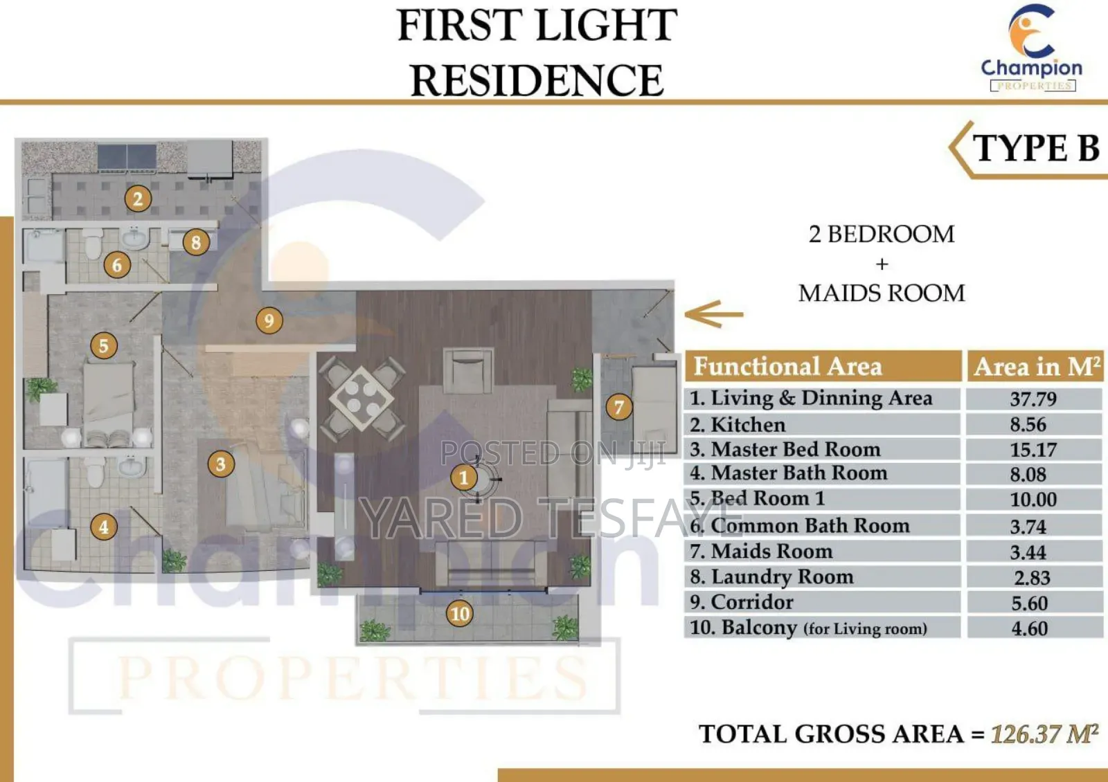 2bdrm Apartment in ሰንስቶን, Yeka for sale