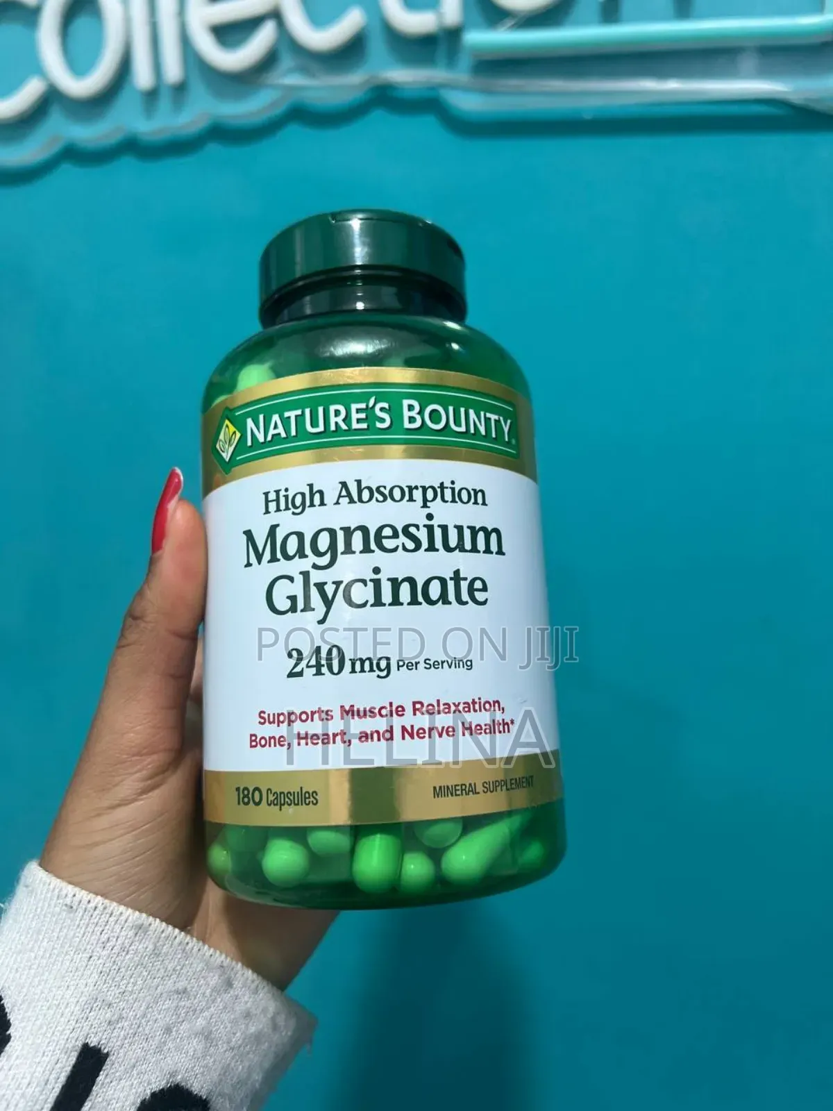 Nature's Bounty Magnesium Glycinate 240mg 180 Capsules Usa Supplement