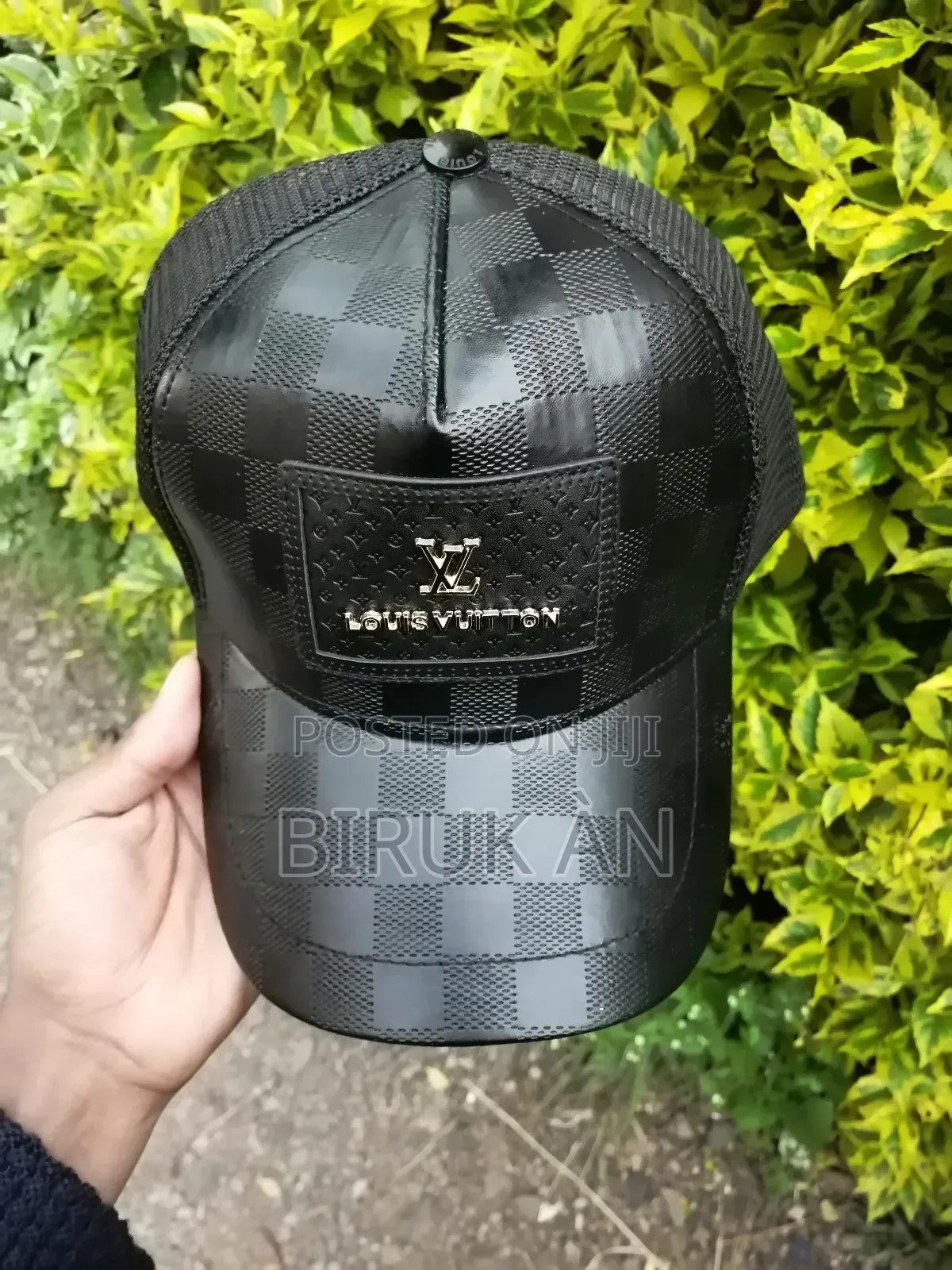 Louis Vuitton Black Leather Cap