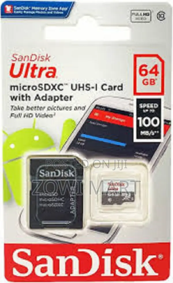 Sandisk Ultra Microsdhc Uhs-I Card With Adapter 64gb