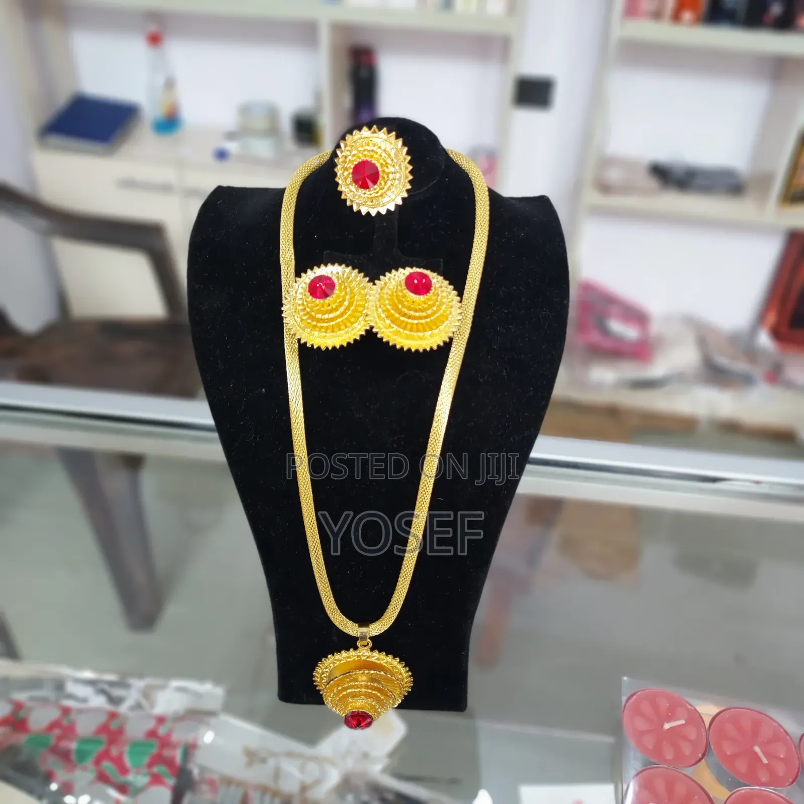 Beautiful Traditional Gold-Plated Jewelry Sets – Necklace, Earrings