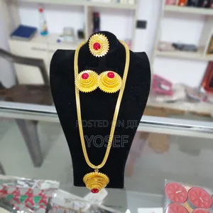 Beautiful Traditional Gold-Plated Jewelry Sets – Necklace, Earrings