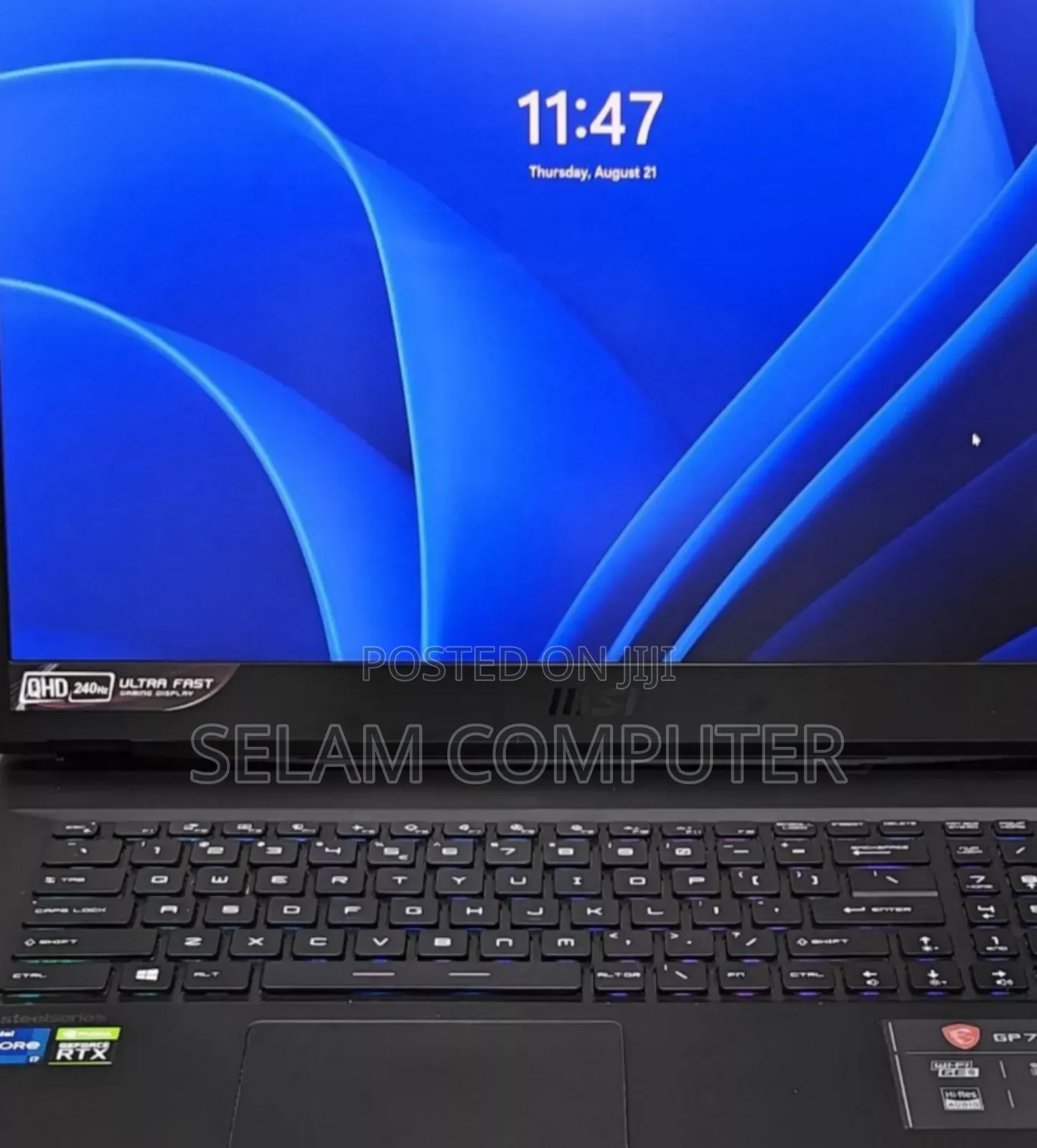 New Laptop MSI Pulse GL66 16GB Intel Core I7 SSD 1T