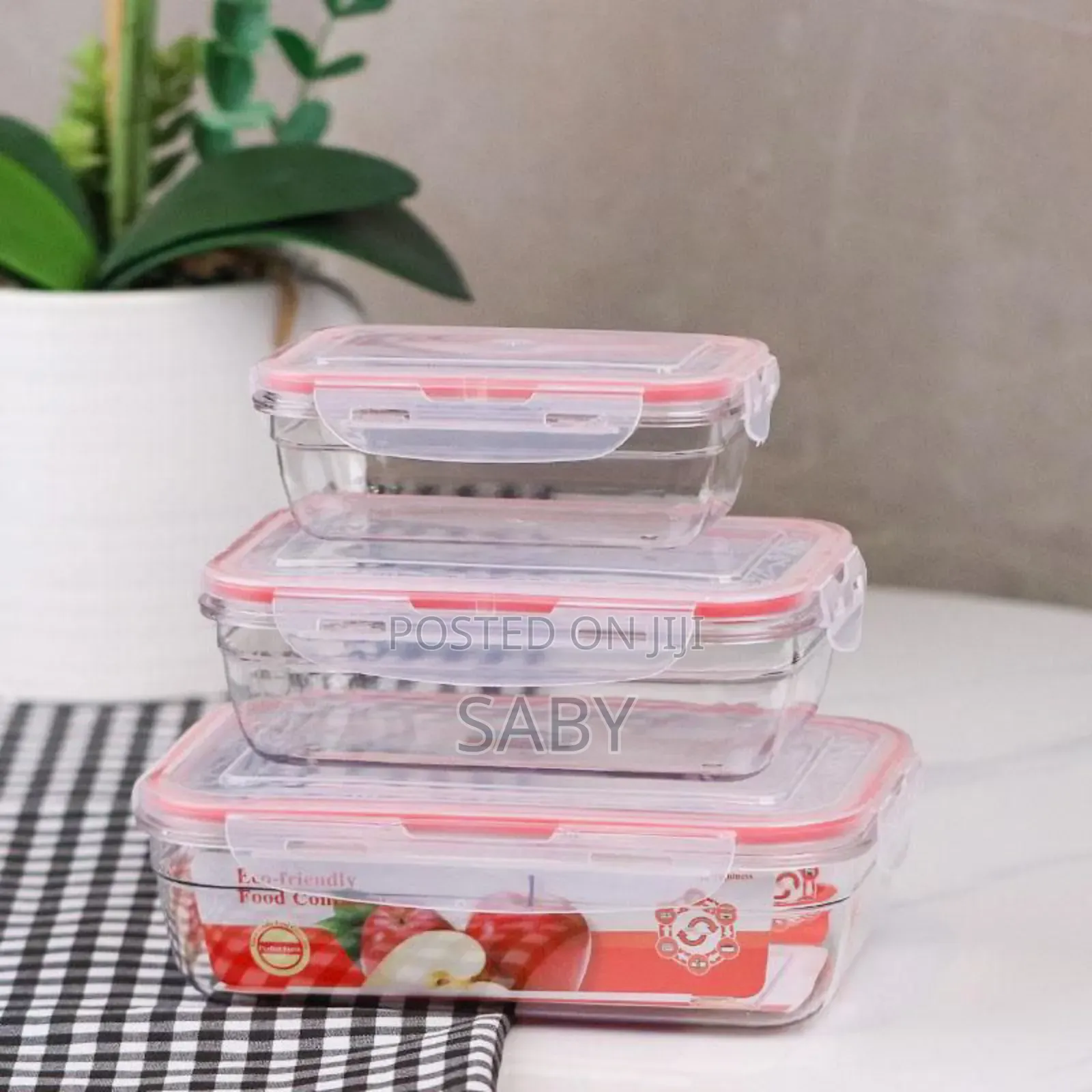 3pcs Food Storage Containers With Airtight Lids