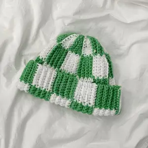 Photo - Checkered Crochet Beanie / Handmade