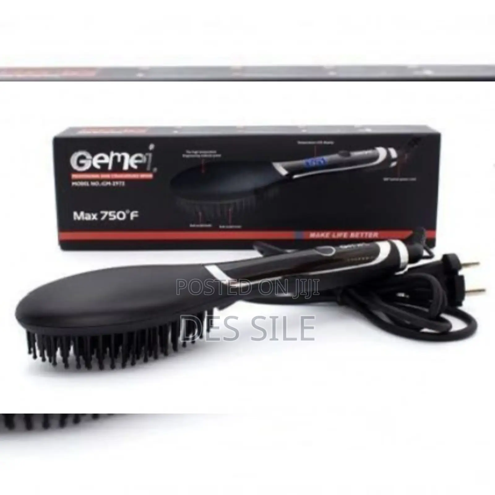 Pro Gemei Professional Hair Straightner Brush/ፕሮ ጄምኒ የፕሮፌሽናል ፅጉር ማስተካያ