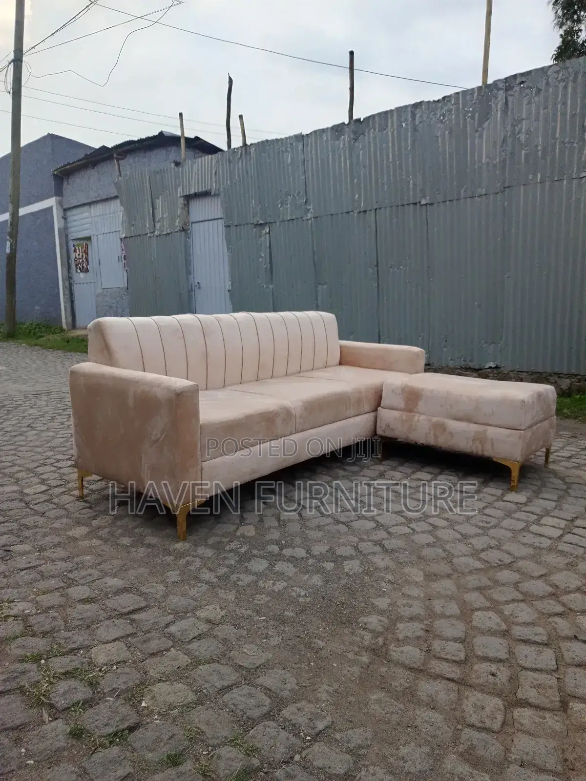 Cream Iron Sofa