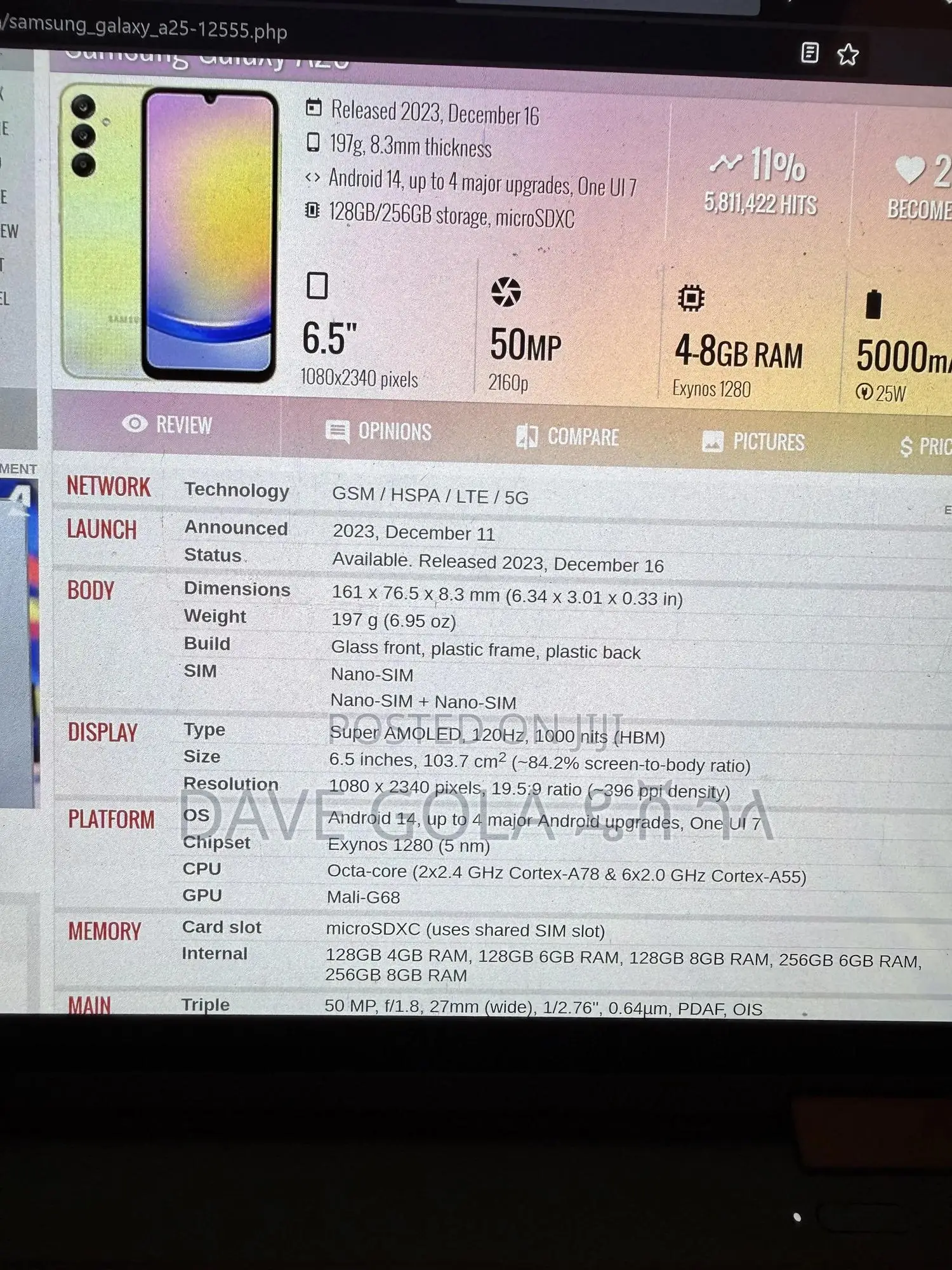 New Samsung Galaxy A25 256 GB Blue