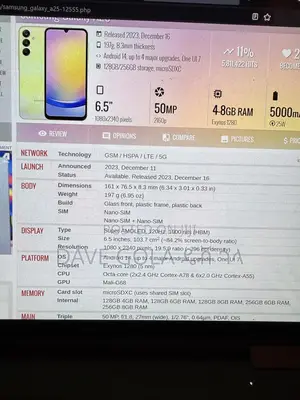 New Samsung Galaxy A25 256 GB Blue