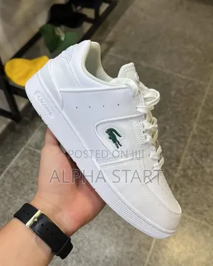Photo - Lacoste Full White Flat Lather Shoes for You Made in Vietnam