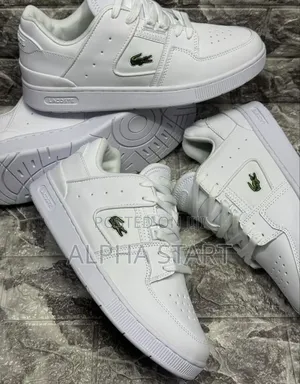 Lacoste Full White Flat Lather Shoes for You Made in Vietnam