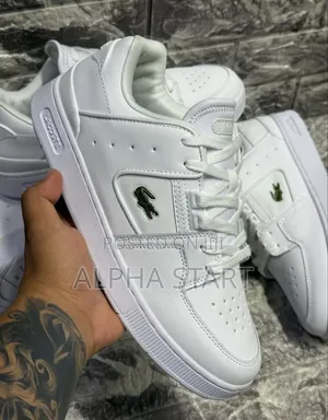 Lacoste Full White Flat Lather Shoes for You Made in Vietnam