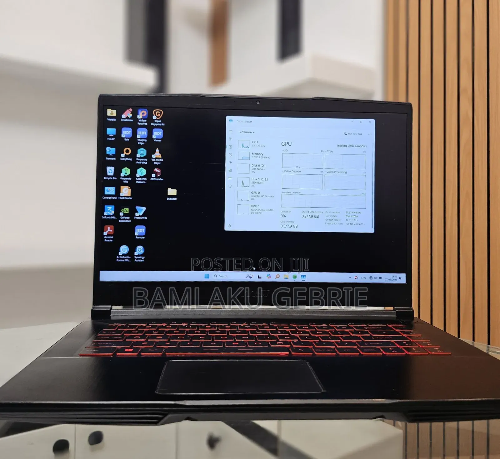 New Laptop MSI Pulse GL66 16GB Intel Core I7 SSD 1T