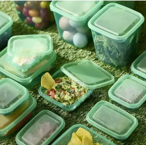 Ikea Food Container, Set of 17, Transparent/Green.