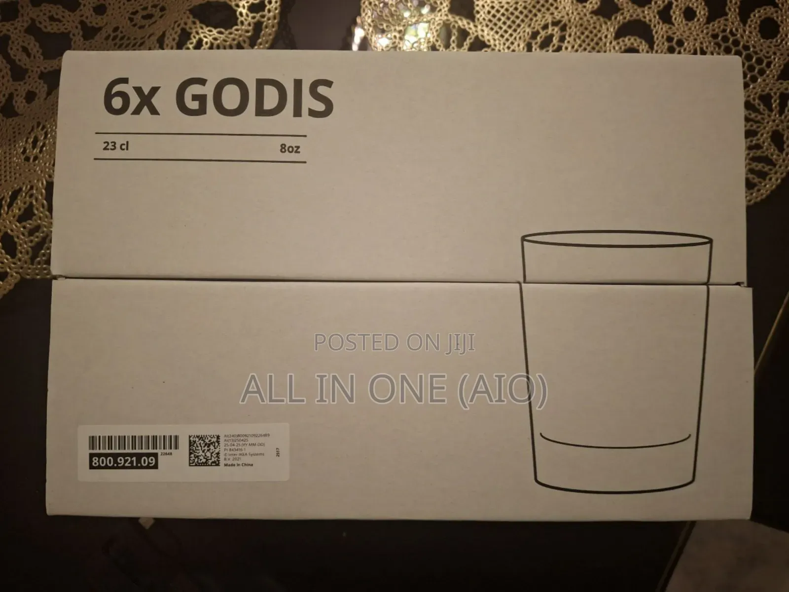 Ikea- Godis Glass, Clear Glass23 Cl (8 Oz) Pack of 6