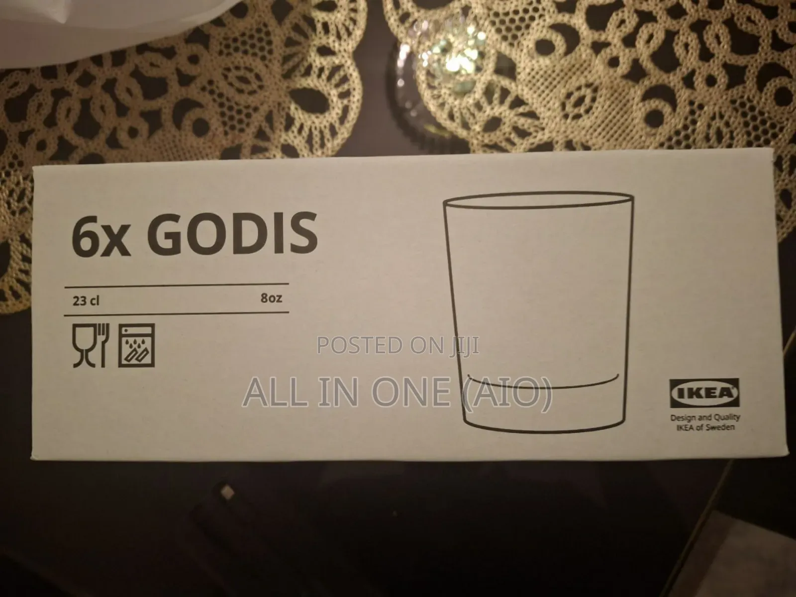 Ikea- Godis Glass, Clear Glass23 Cl (8 Oz) Pack of 6