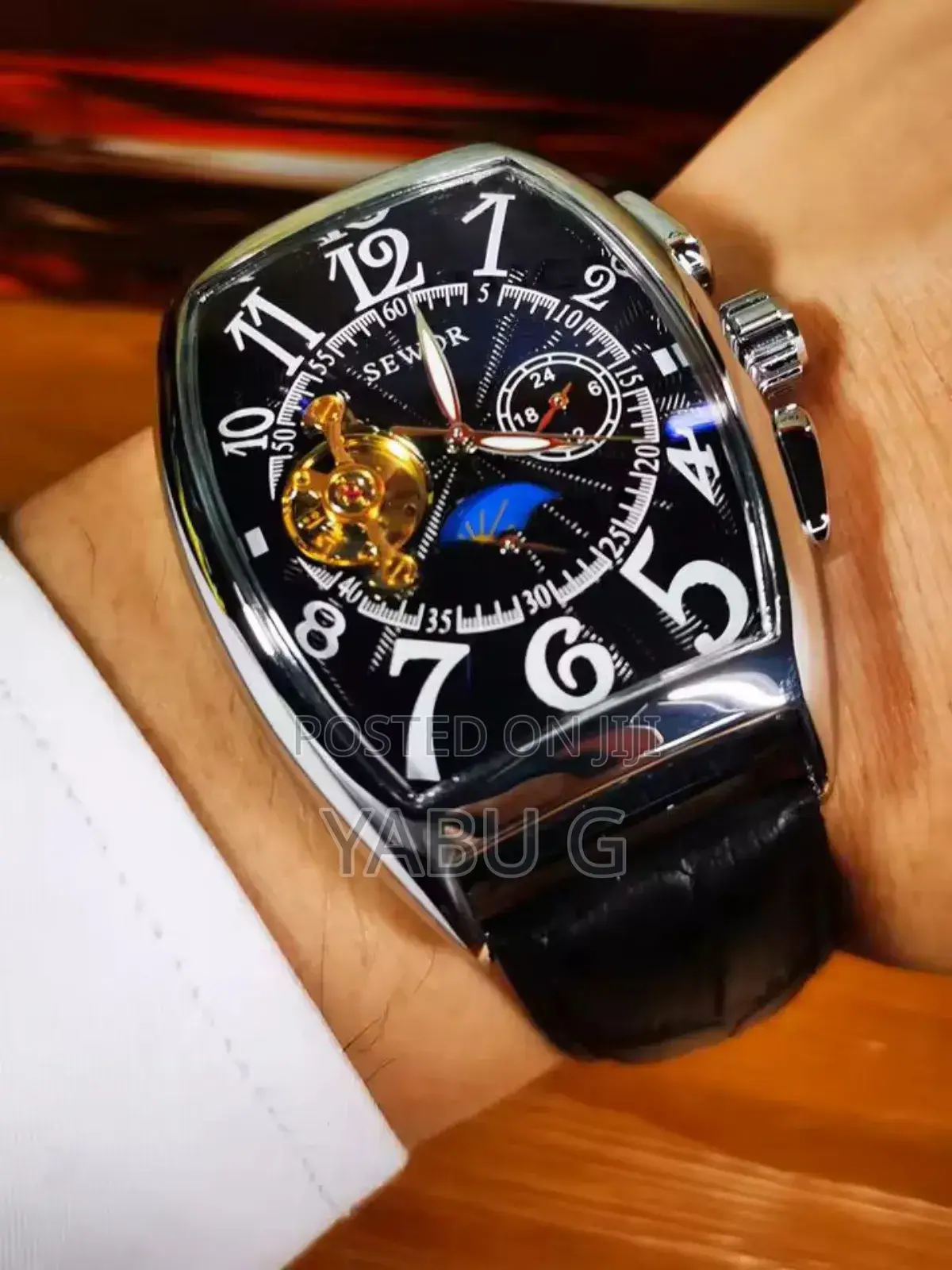 Sewor Luxury Skeleton Automatic Mens Watch