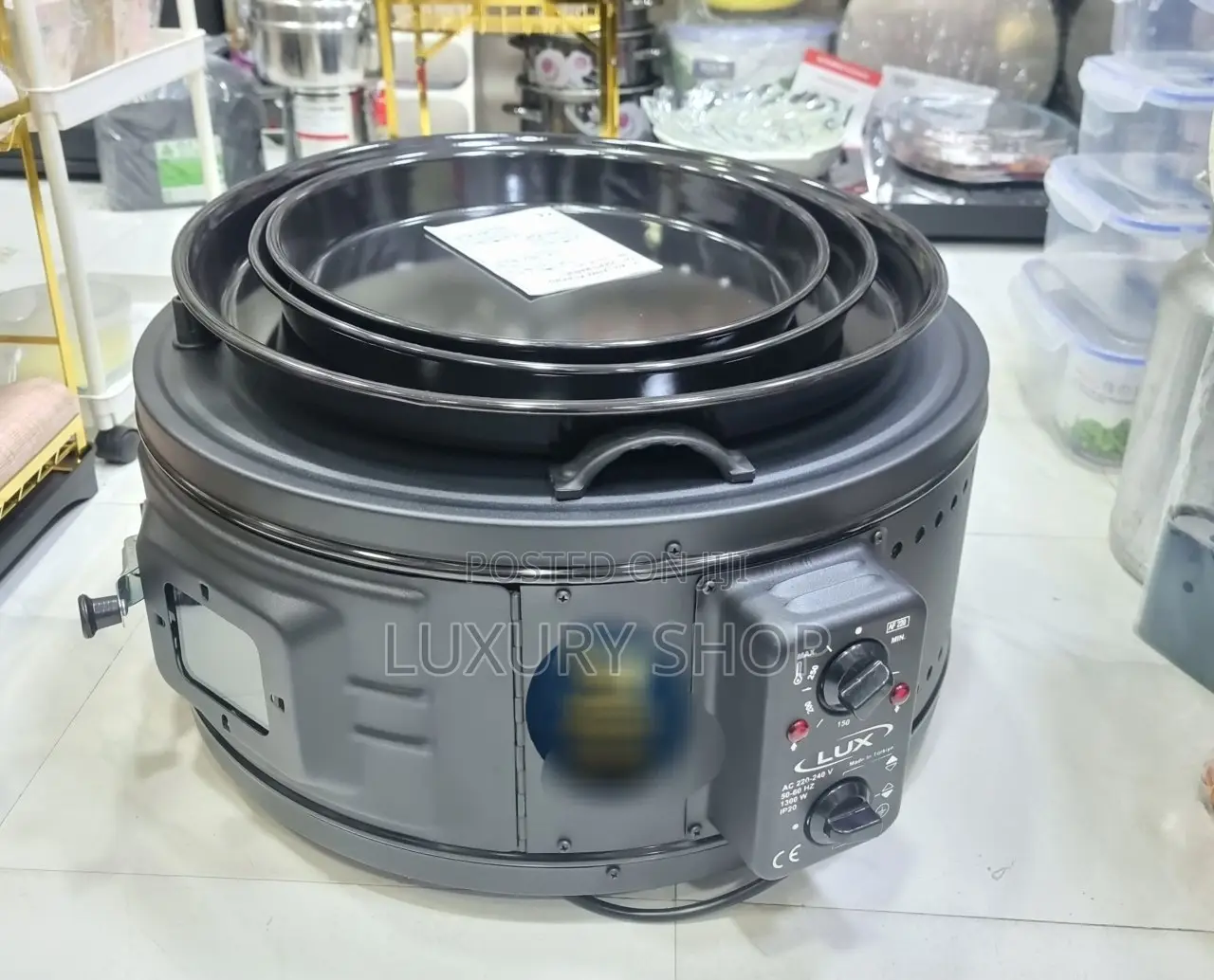 Lux Large Round Oven With Top Glass View