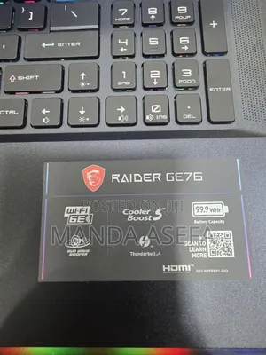 New Laptop MSI Raider GE76 12UGS 16GB Intel Core i9 SSD 1T