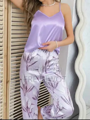 Floral Print Satin Pj Set / Pajama Set