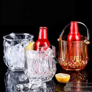 Photo - Glass Ice Bucket With Stainless Steel Handle