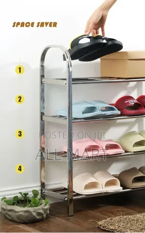 Photo - ባለ 4 ደረጃ ጫማ መደርደሪያ 4 Layer Stainless Steel Shoes Rack