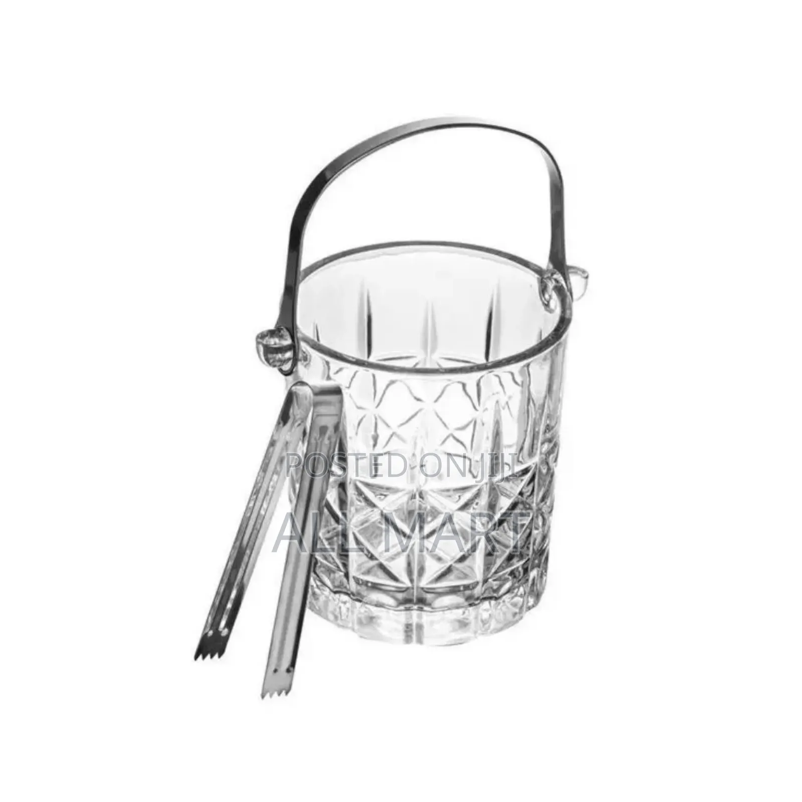 Glass Ice Bucket With Stainless Steel Handle
የብርጭቆ የበረዶ ማቅረቢያ