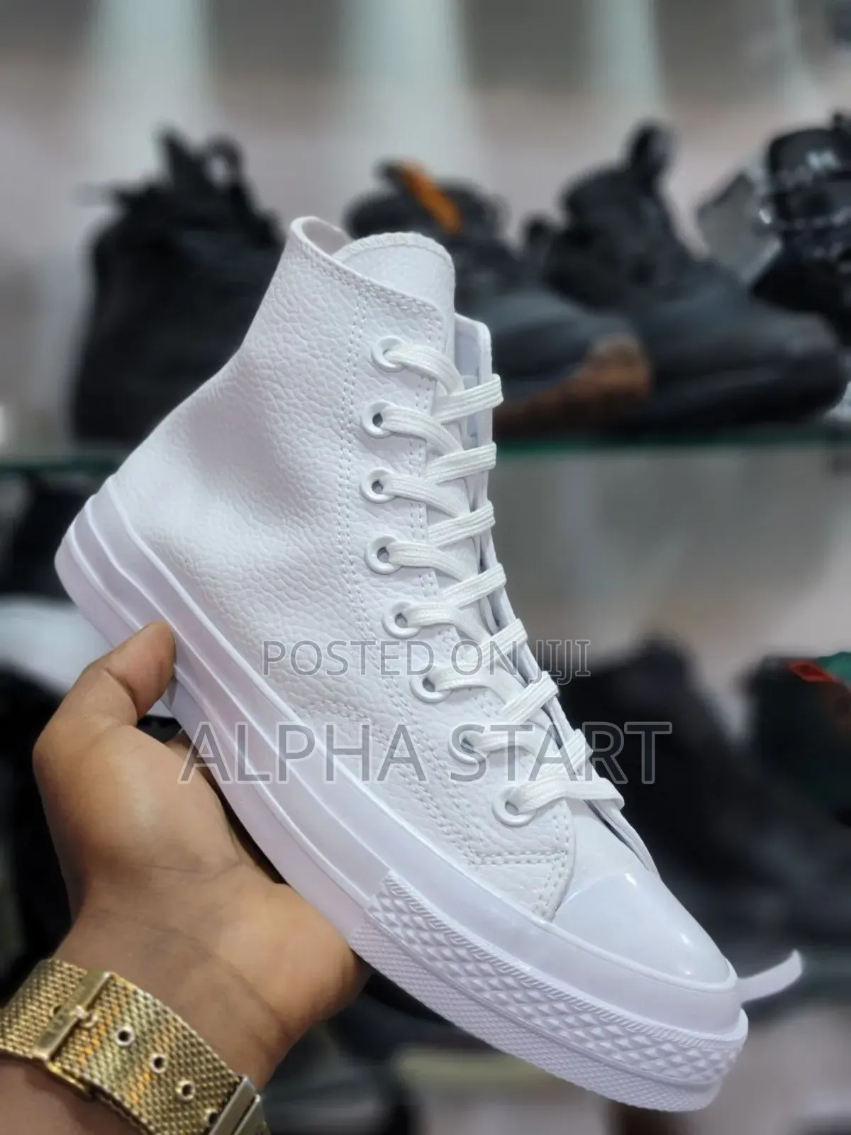 Converse Chuck Taylor Leather Full White High Quality Shoes