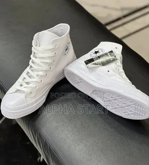 Converse Chuck Taylor Leather Full White High Quality Shoes