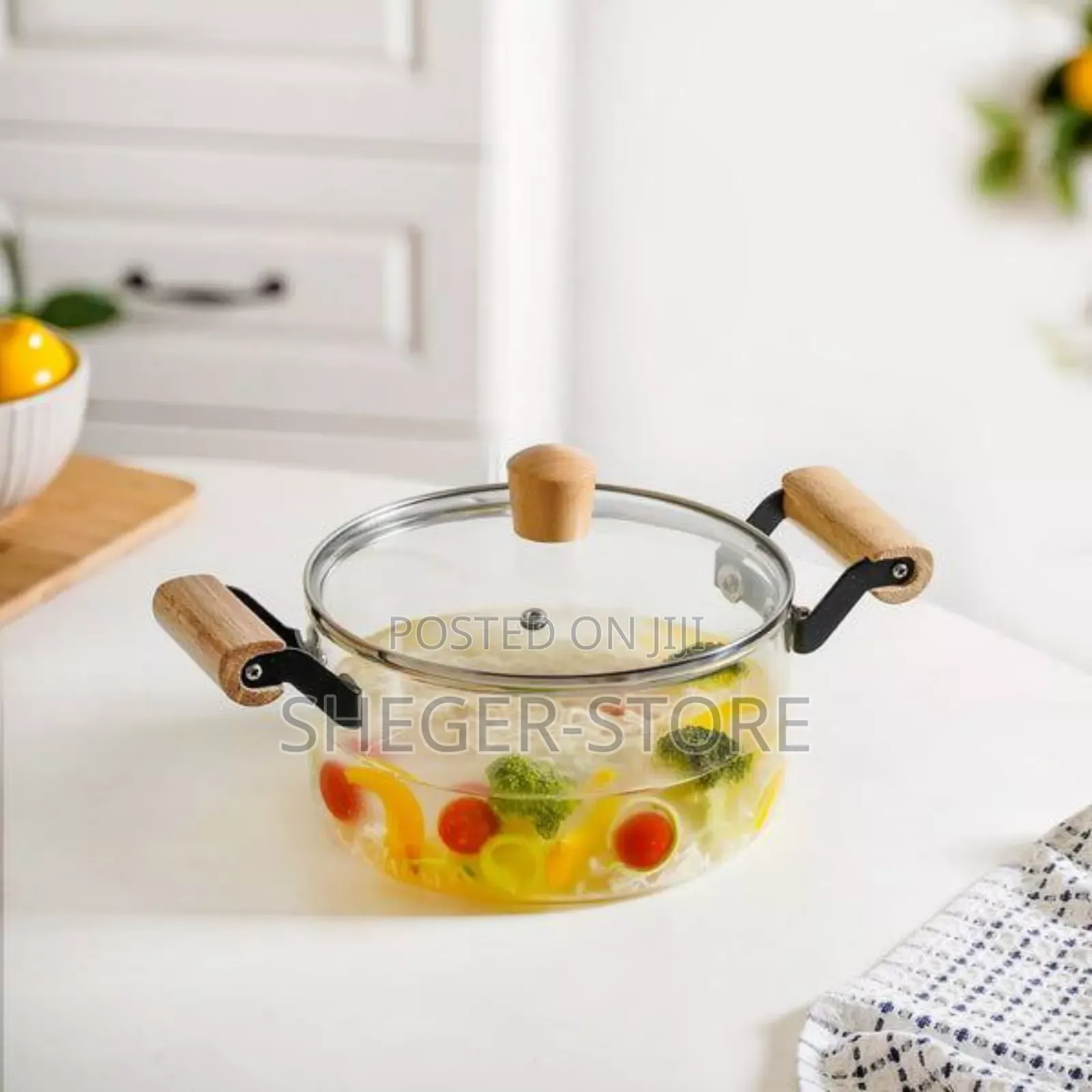 Heat Resistant Glass Pot (ከፍተኛ ሙቀት ከሚቋቋም ብርጭቆ የተሰራ ድስት) Delivery Free