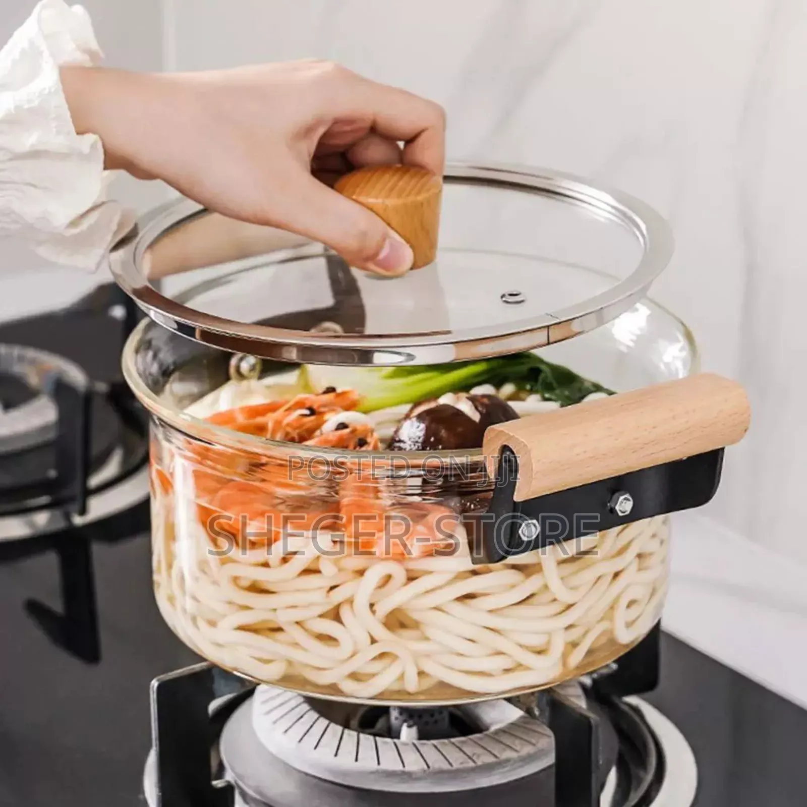 Heat Resistant Glass Pot (ከፍተኛ ሙቀት ከሚቋቋም ብርጭቆ የተሰራ ድስት) Delivery Free