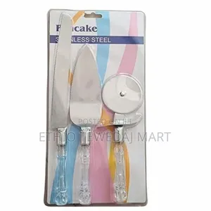 Photo - 3 Piece Stainless Steel Cake Knife, Server Set and Pizza Cutter