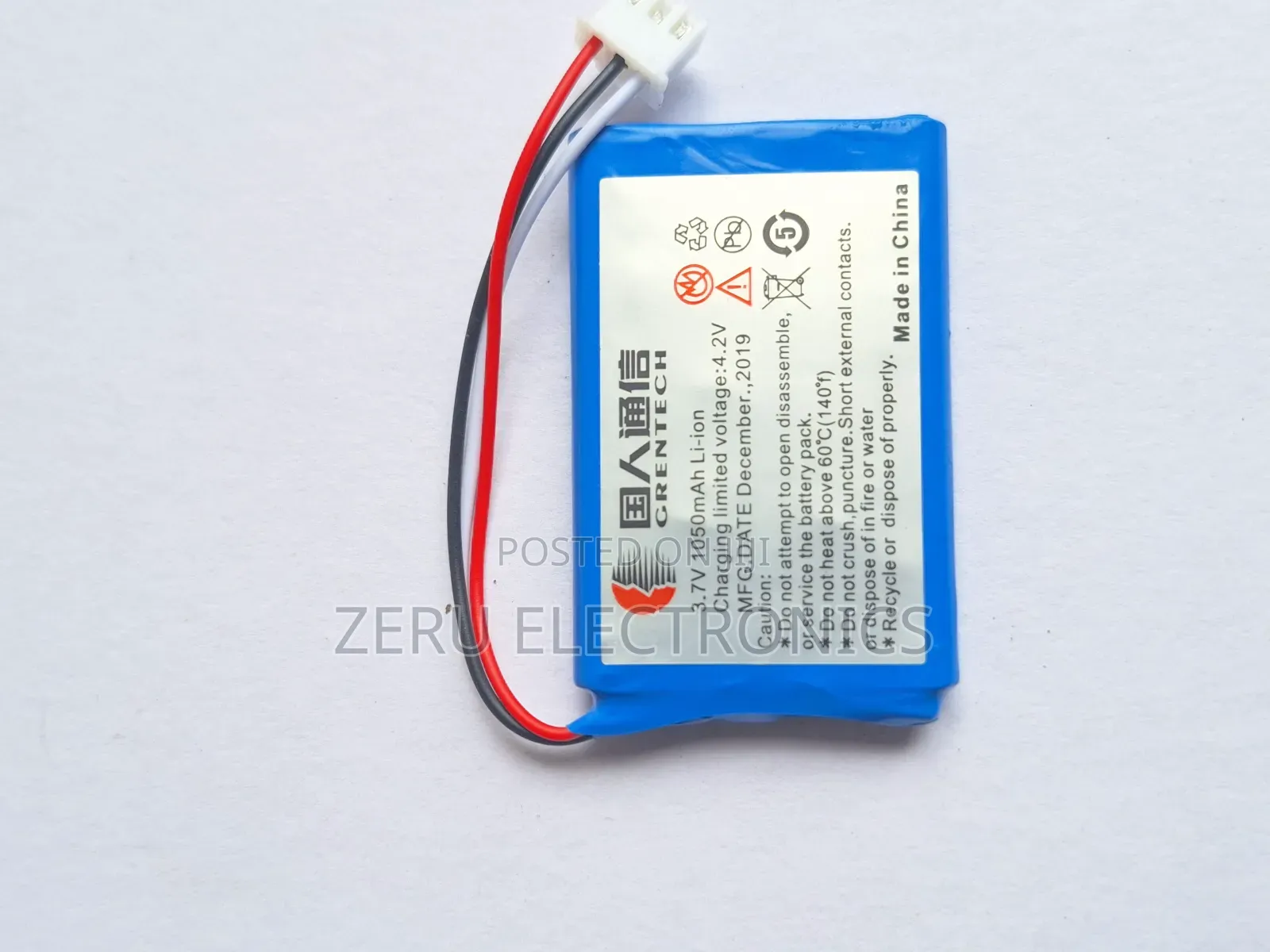 3.7v 1050mah Li-Ion Battery
