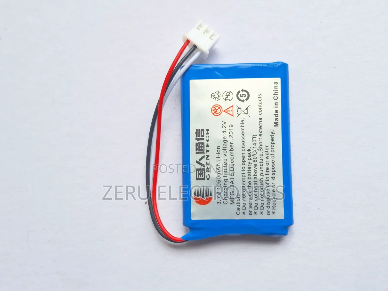 3.7v 1050mah Li-Ion Battery