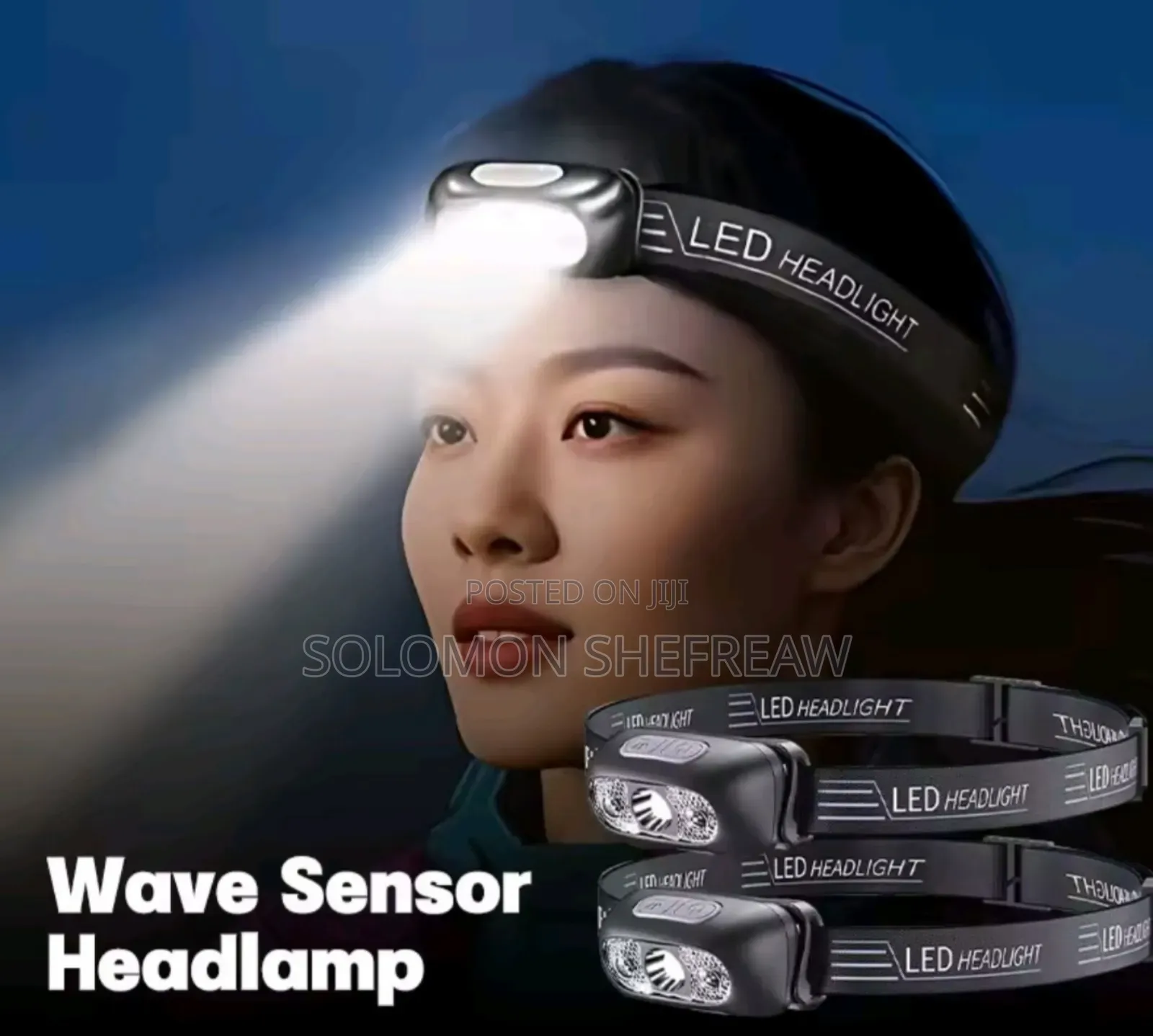 Rechargeable Led Headlamp With Adjustable Strap