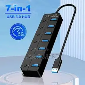 7-Port Usb Hub With Switches (1.2m Cable)