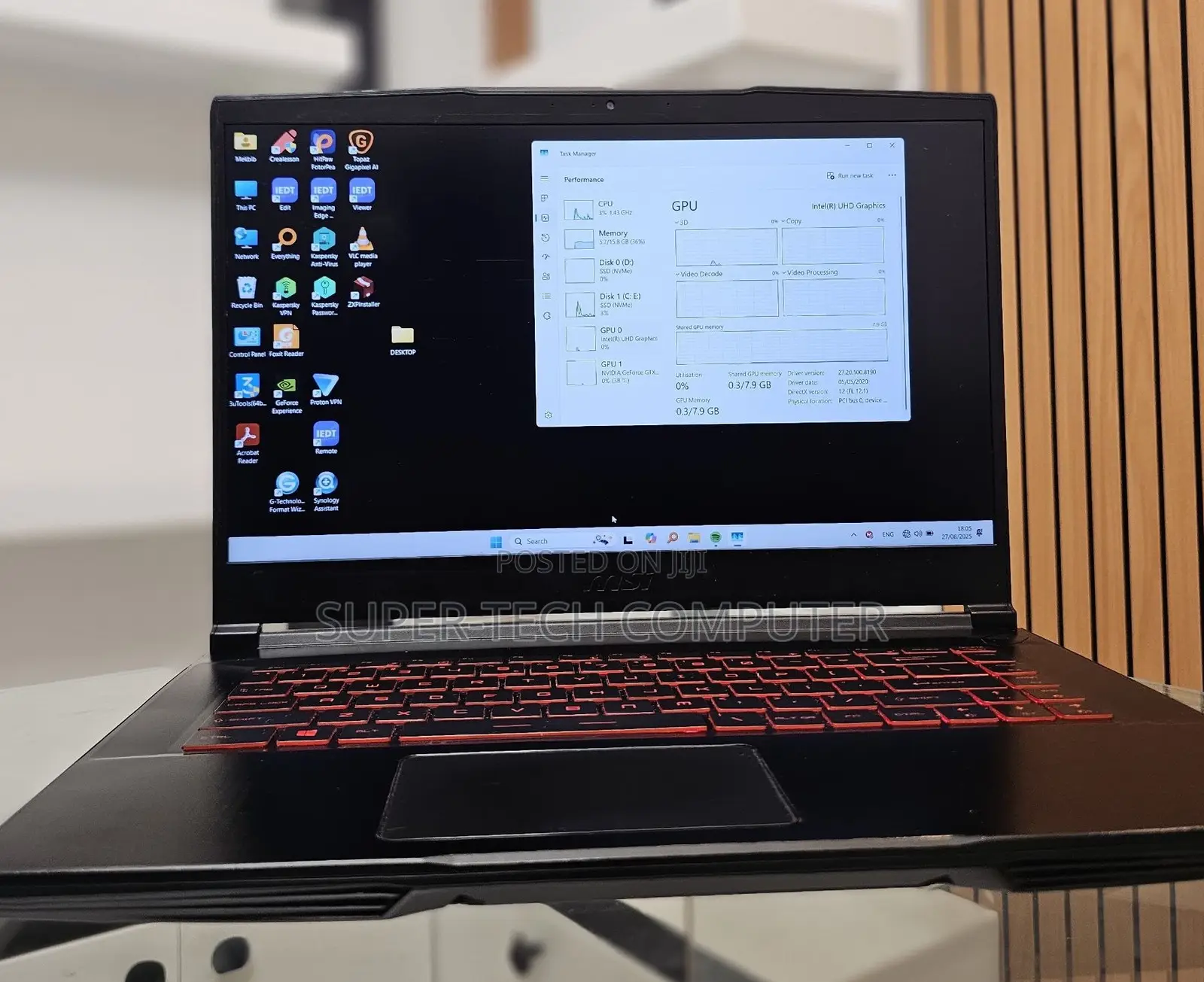 New Laptop MSI Pulse GL66 16GB Intel Core I7 SSD 1T