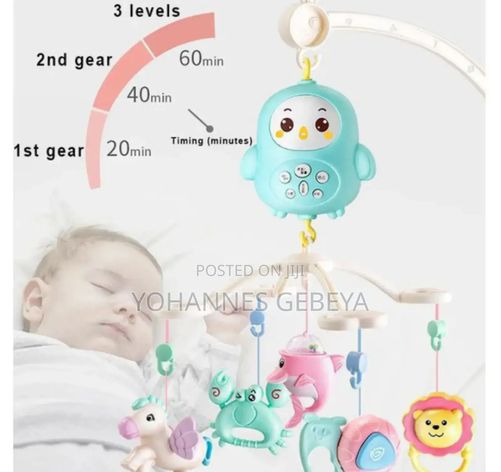 Baby Bed Bell With Detachable Toys