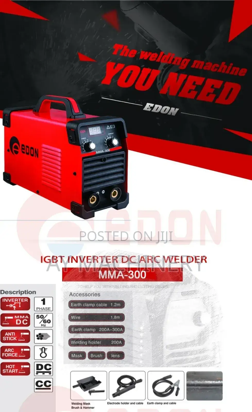 Edon Dc Inverter Welding Machine 300a መበየጃ 300አምፒር