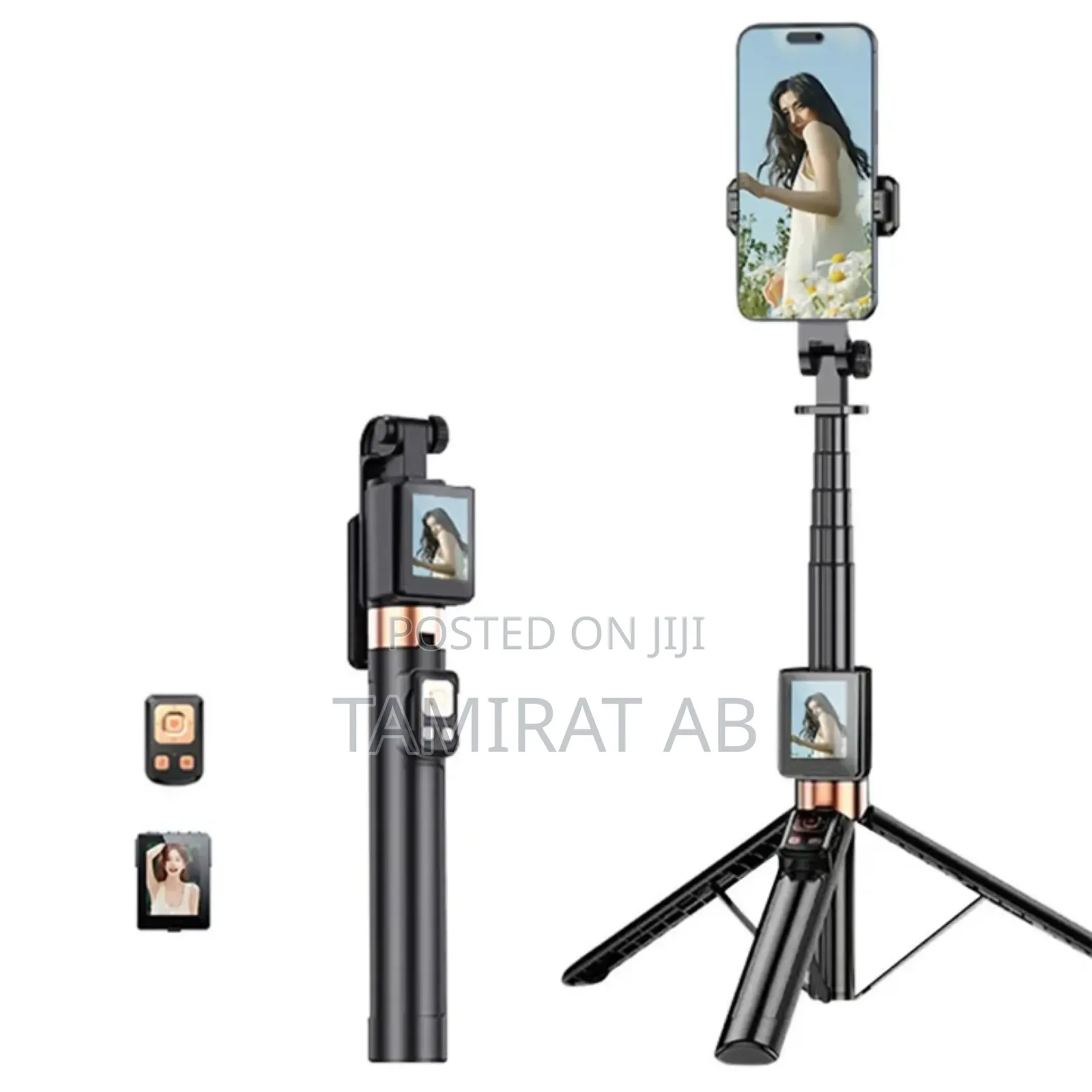 Cl07 Real Time Projection Screen Selfie Stick, Tripod With Remote