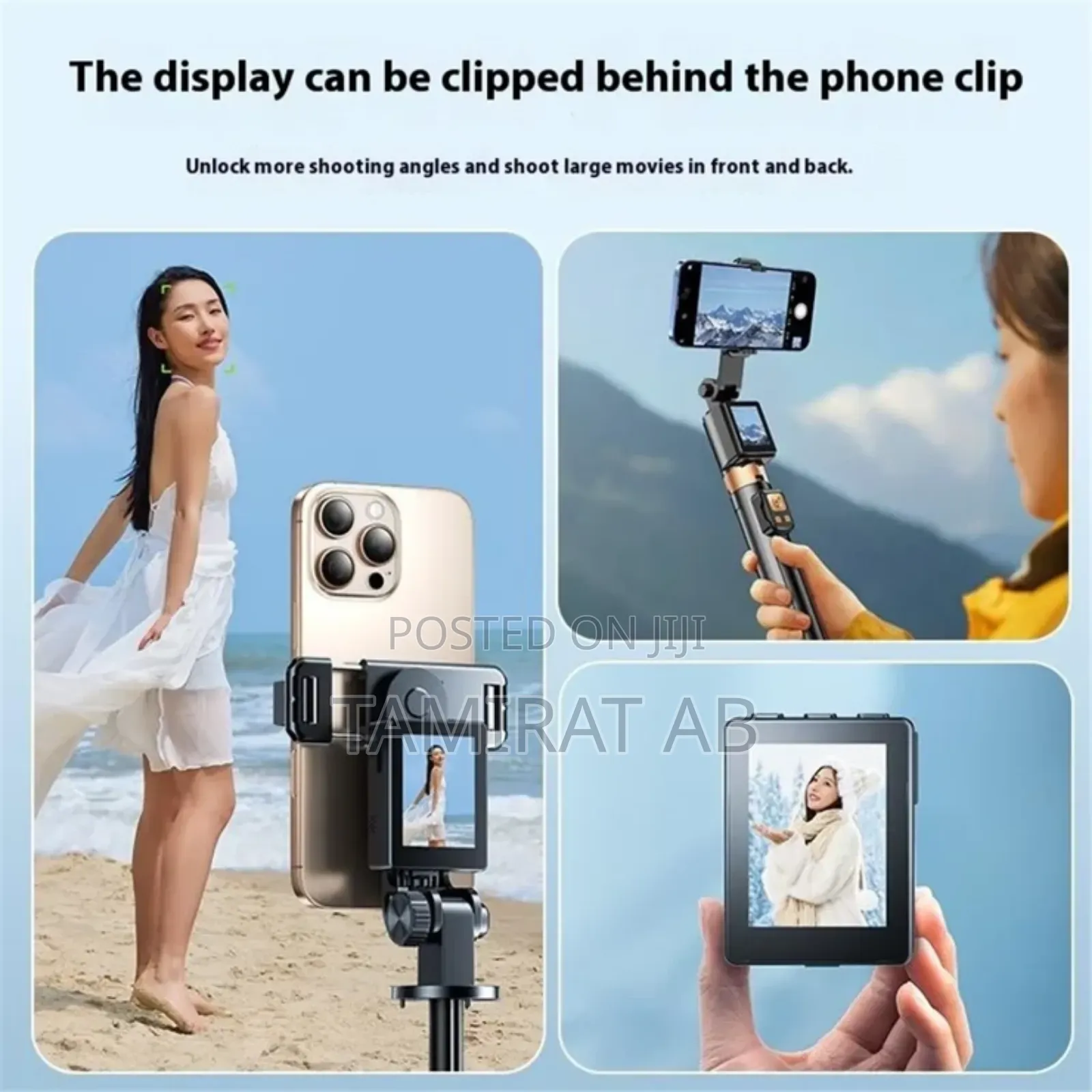 Cl07 Real Time Projection Screen Selfie Stick, Tripod With Remote