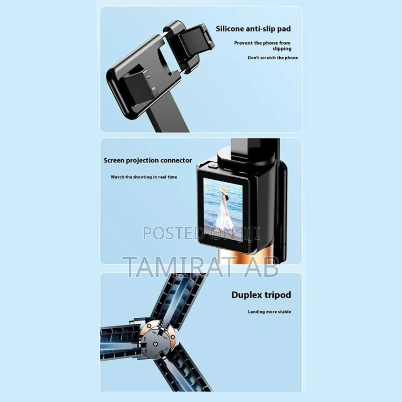 Cl07 Real Time Projection Screen Selfie Stick, Tripod With Remote